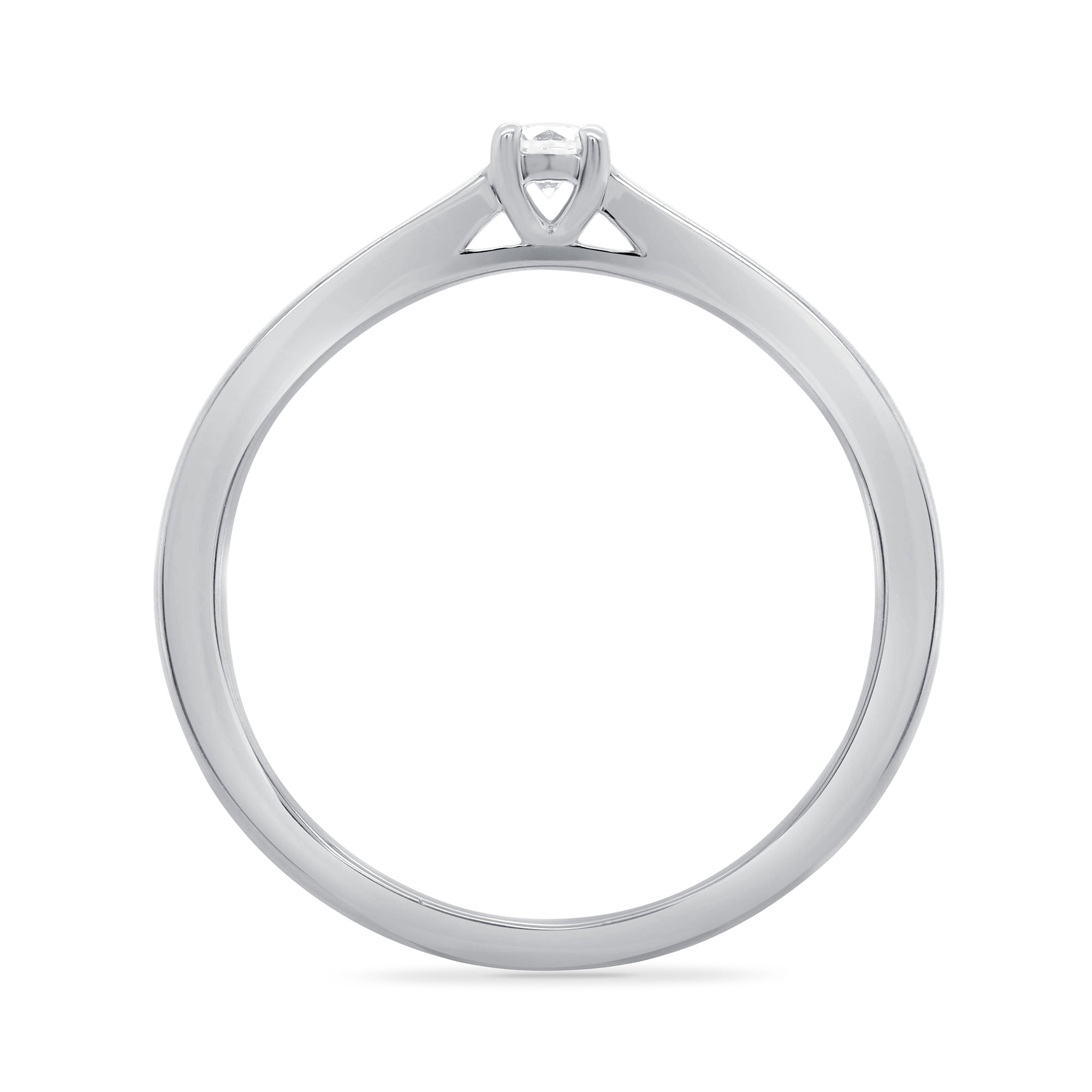 9ct white gold single stone diamond ring 0.15ct