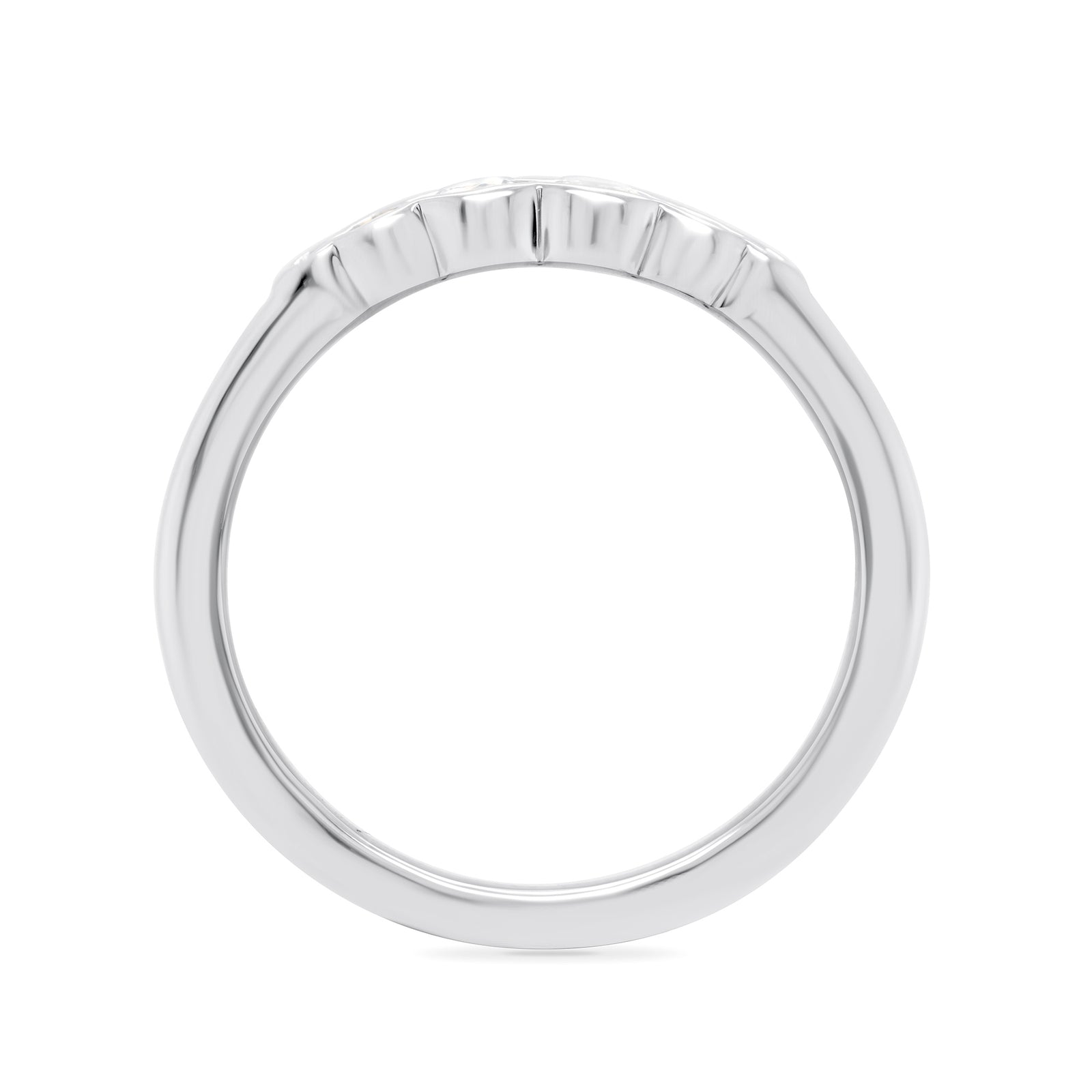 9ct white gold five stone rubover diamond ring 0.31ct