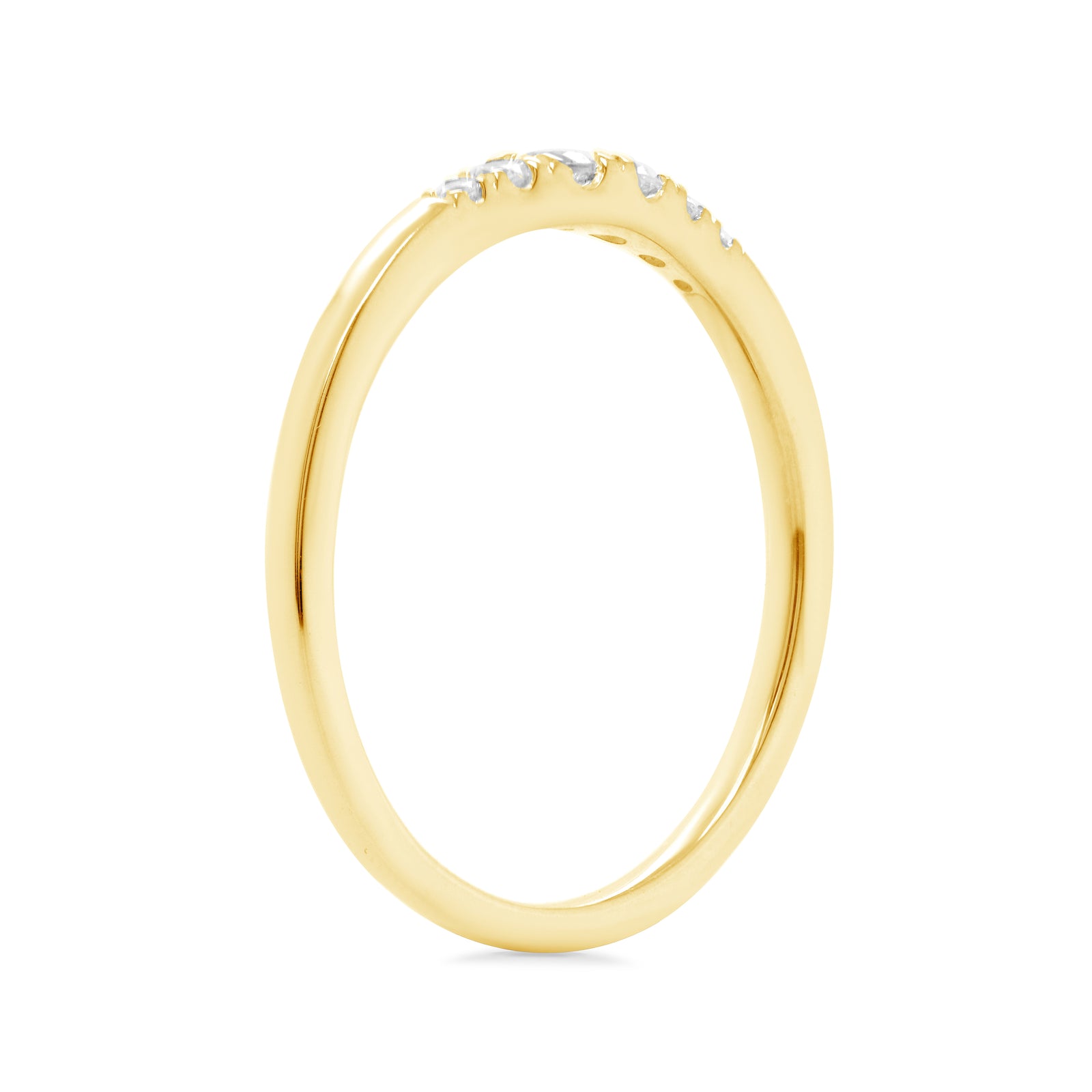 9ct gold six stone diamond half eternity ring 0.14ct