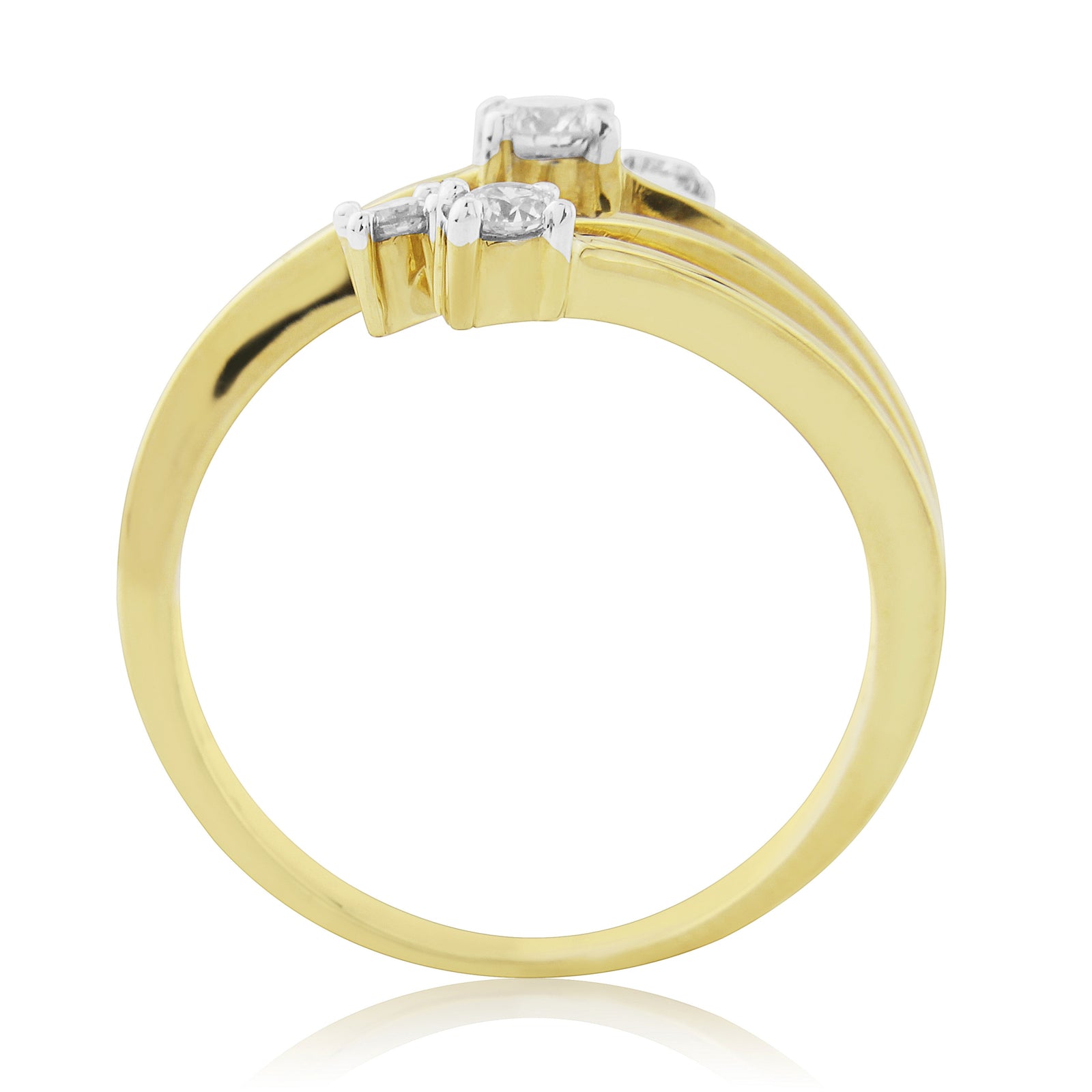 9ct gold five stone diamond spray ring 0.30ct