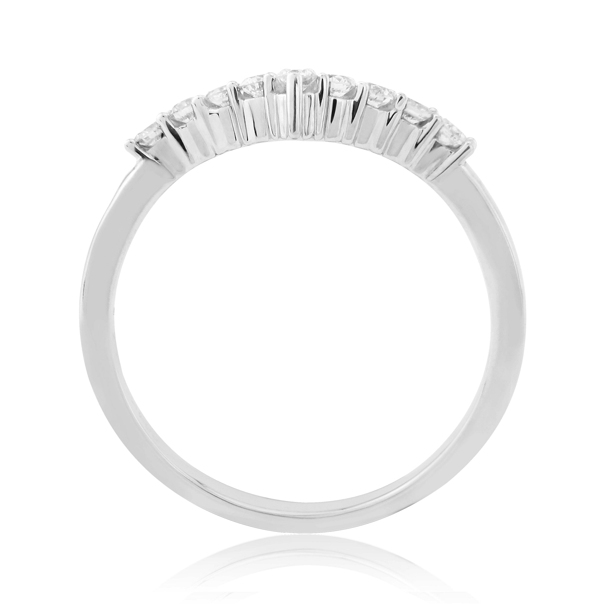 9ct white gold claw set diamond wishbone ring 0.25ct