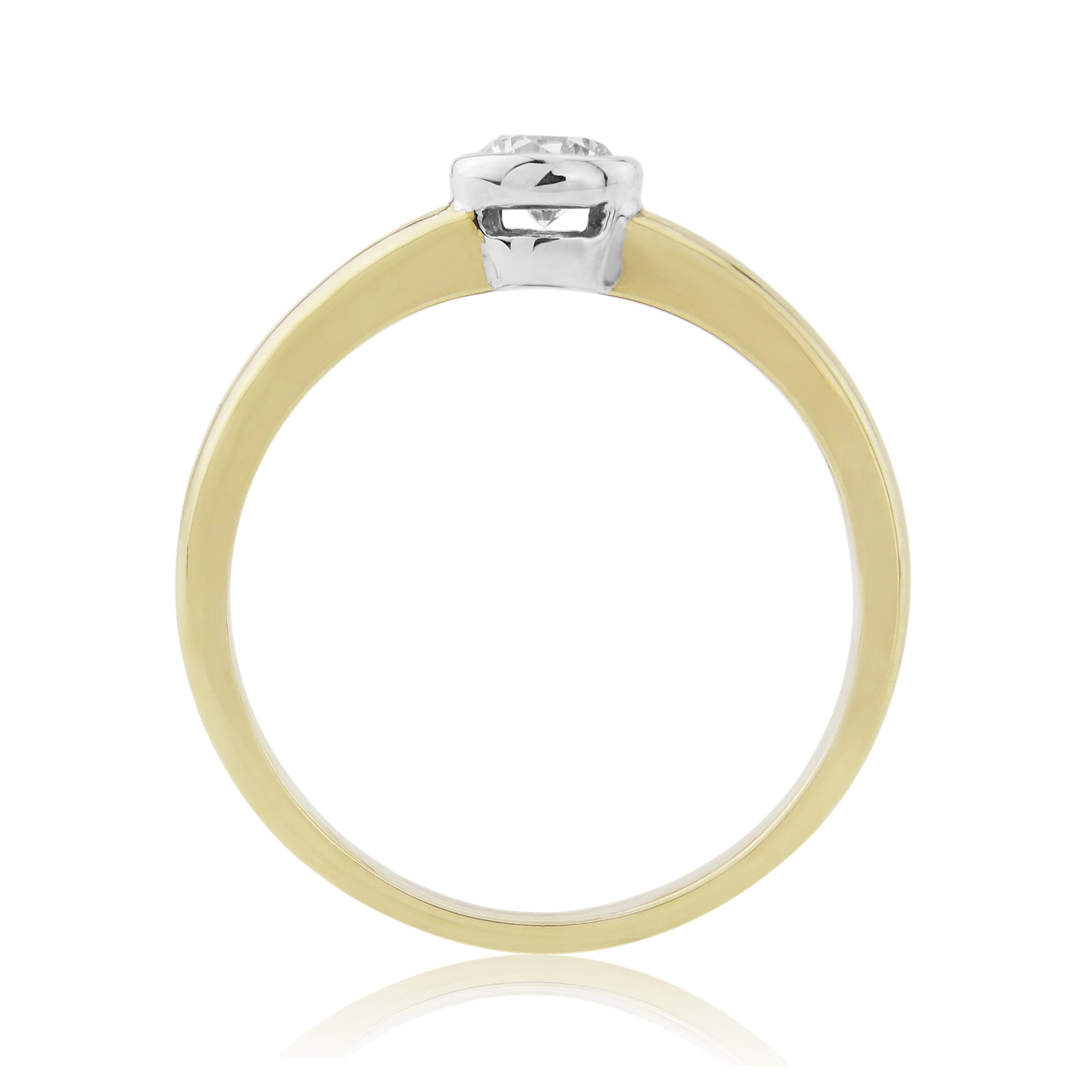 9ct gold rub over set single stone diamond ring 0.25ct