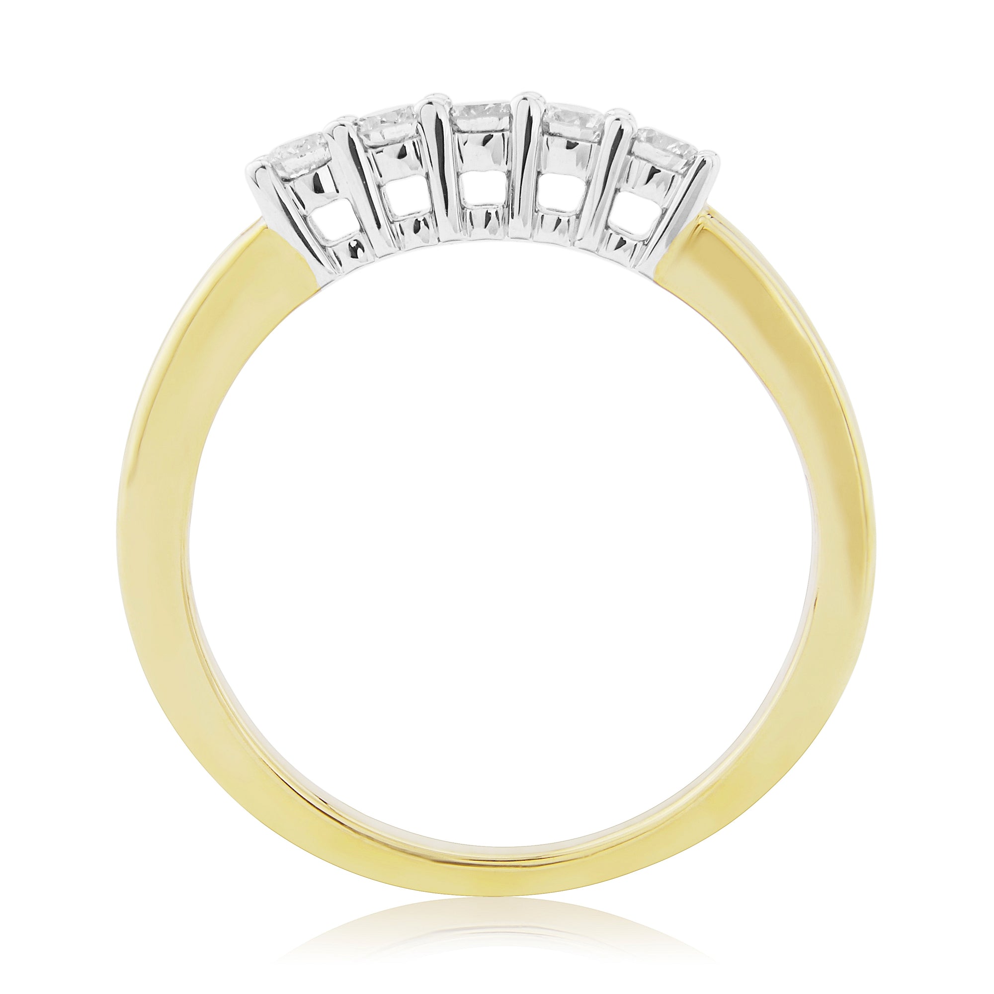 9ct gold five stone diamond ring 0.25ct
