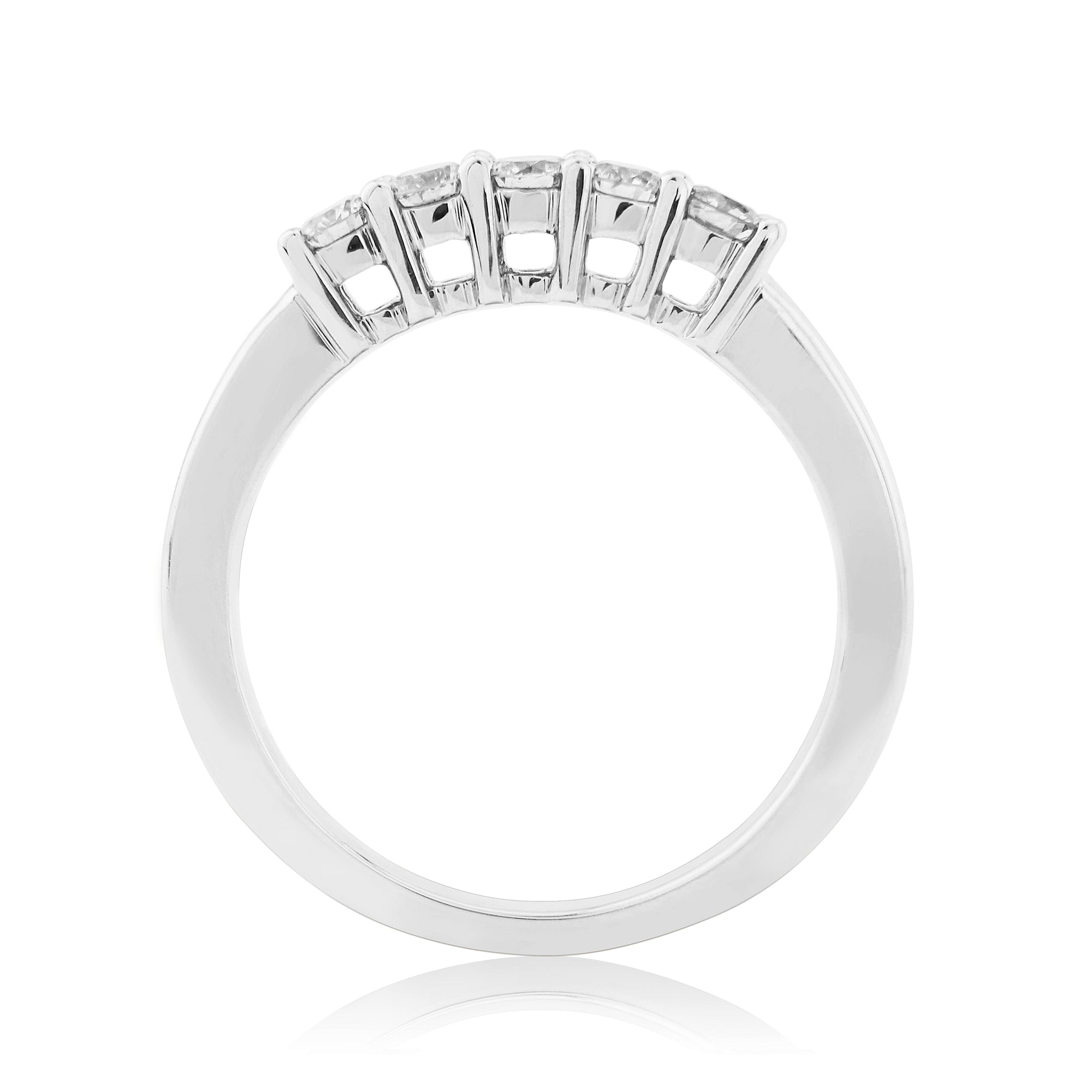 9ct white gold five stone diamond ring 0.33ct
