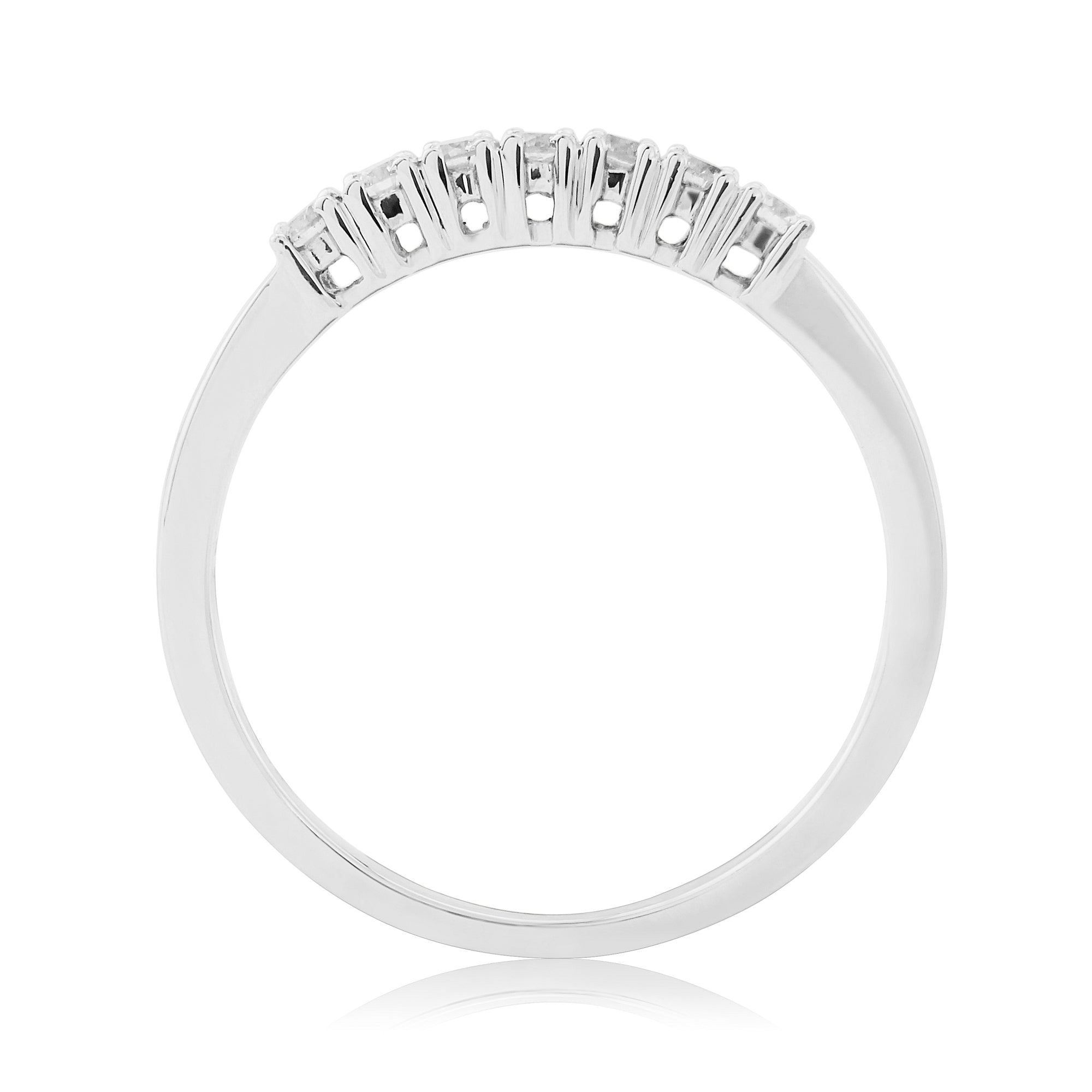 9ct white gold seven stone diamond ring 0.25ct