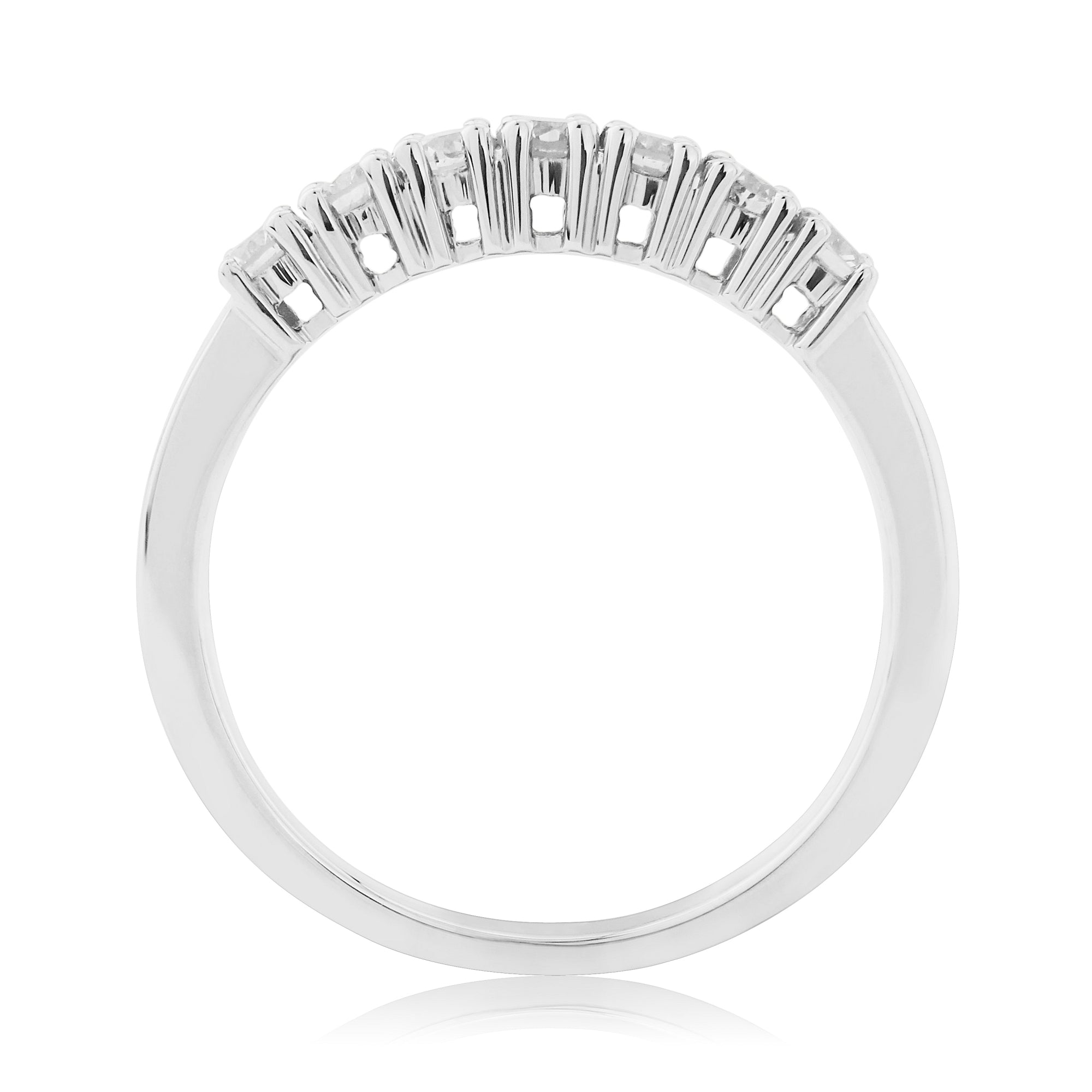 9ct white gold seven stone diamond ring 0.50ct