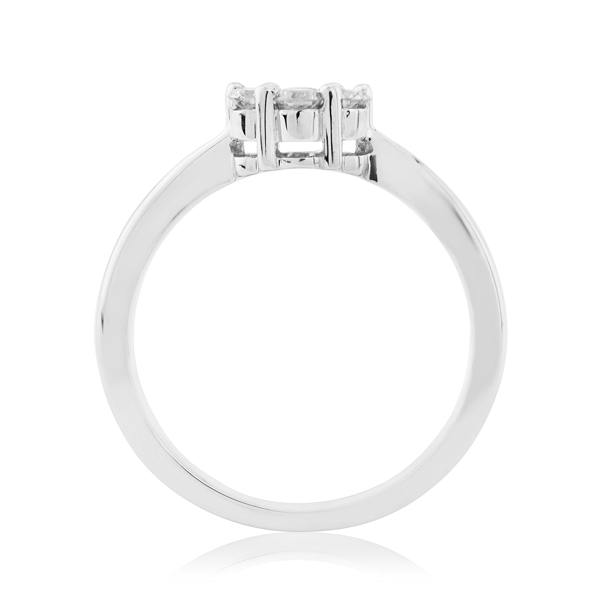 9ct white gold diamond cluster ring 0.50ct