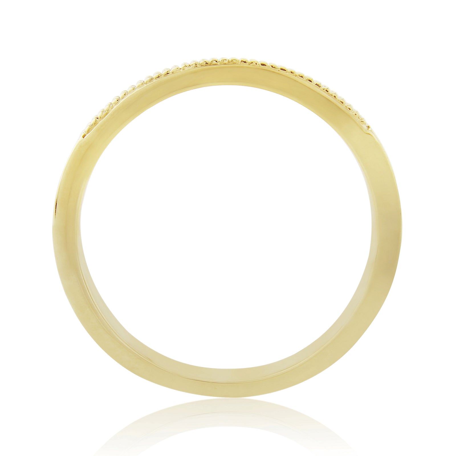 9ct gold milgrain edge channel set diamond half eternity ring 0.20ct