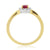 9ct gold 5x3mm oval ruby & diamond cluster ring with crossover shank 0.11ct