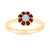9ct gold miracle plate diamond & ruby cluster ring 0.03ct