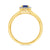 9ct gold 6x4mm octagon cut sapphire & diamond cluster ring  0.10ct