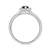9ct white gold 6x4mm pear shape sapphire & diamond cluster ring  0.10ct