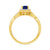 9ct gold 6x4mm octagon sapphire & diamond cluster ring 0.14ct