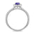 9ct white gold 6x4mm oval tanzanite & diamond cluster ring with diamond set shoulders 0.20ct