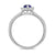 9ct white gold 6x4mm pear shape tanzanite & diamond cluster ring with diamond set shoulders 0.20ct