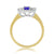 9ct gold 6x4mm oval tanzanite & diamond three stone ring 0.24ct