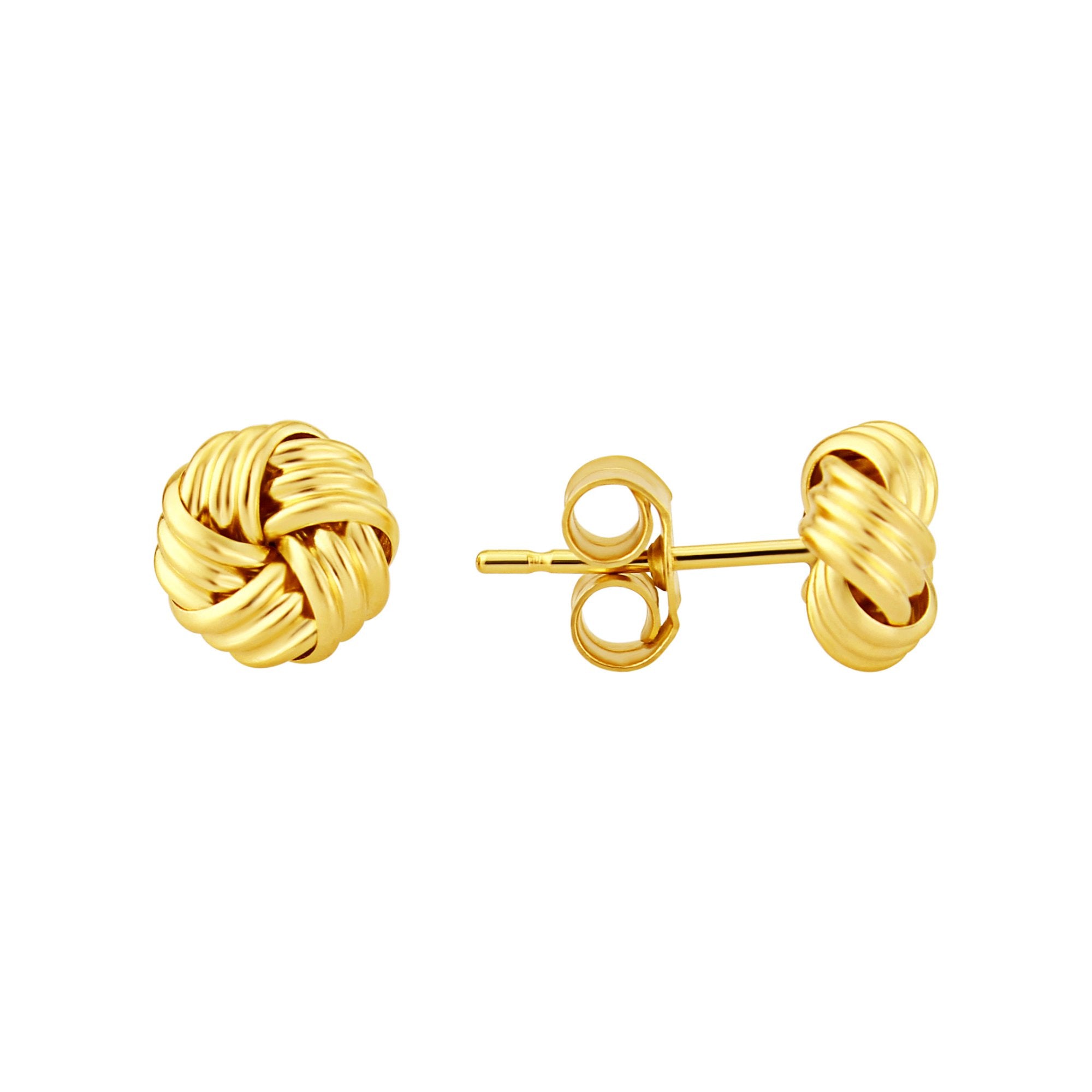 9ct yellow gold knot studs