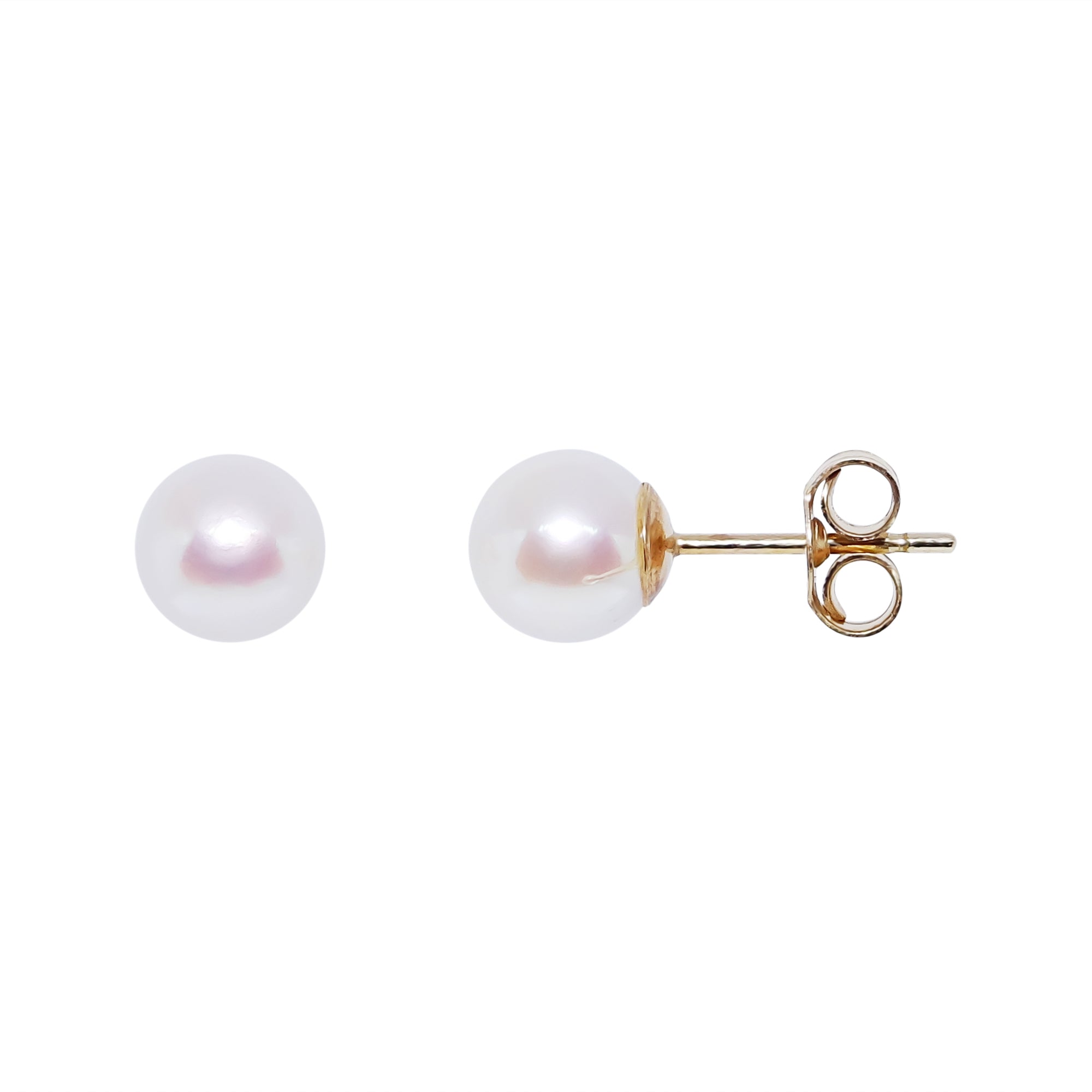9ct gold 4.50-5.00mm Akoya AAAA cultured pearl stud earrings