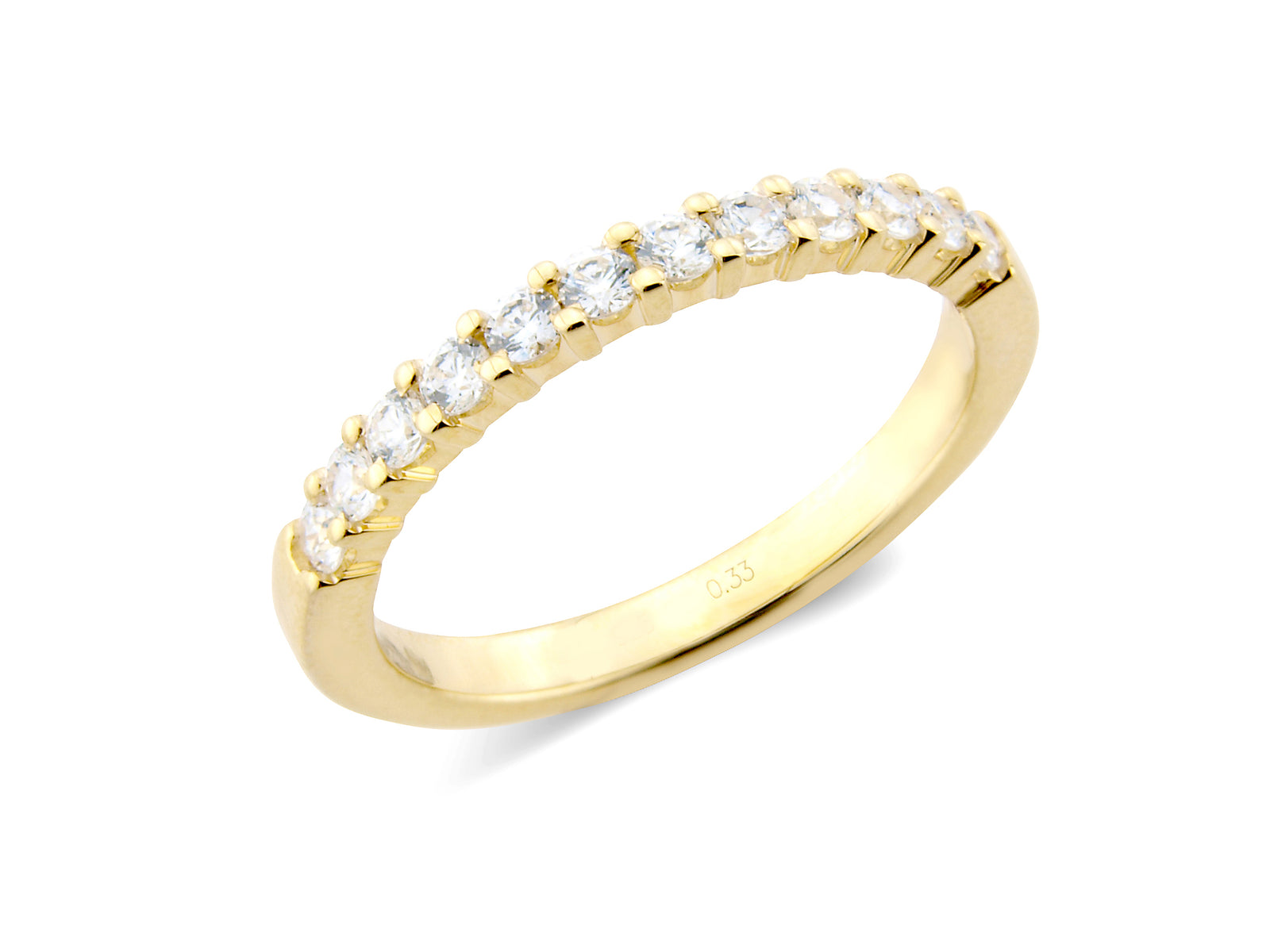 0.33ct claw set brilliant cut diamond band ring