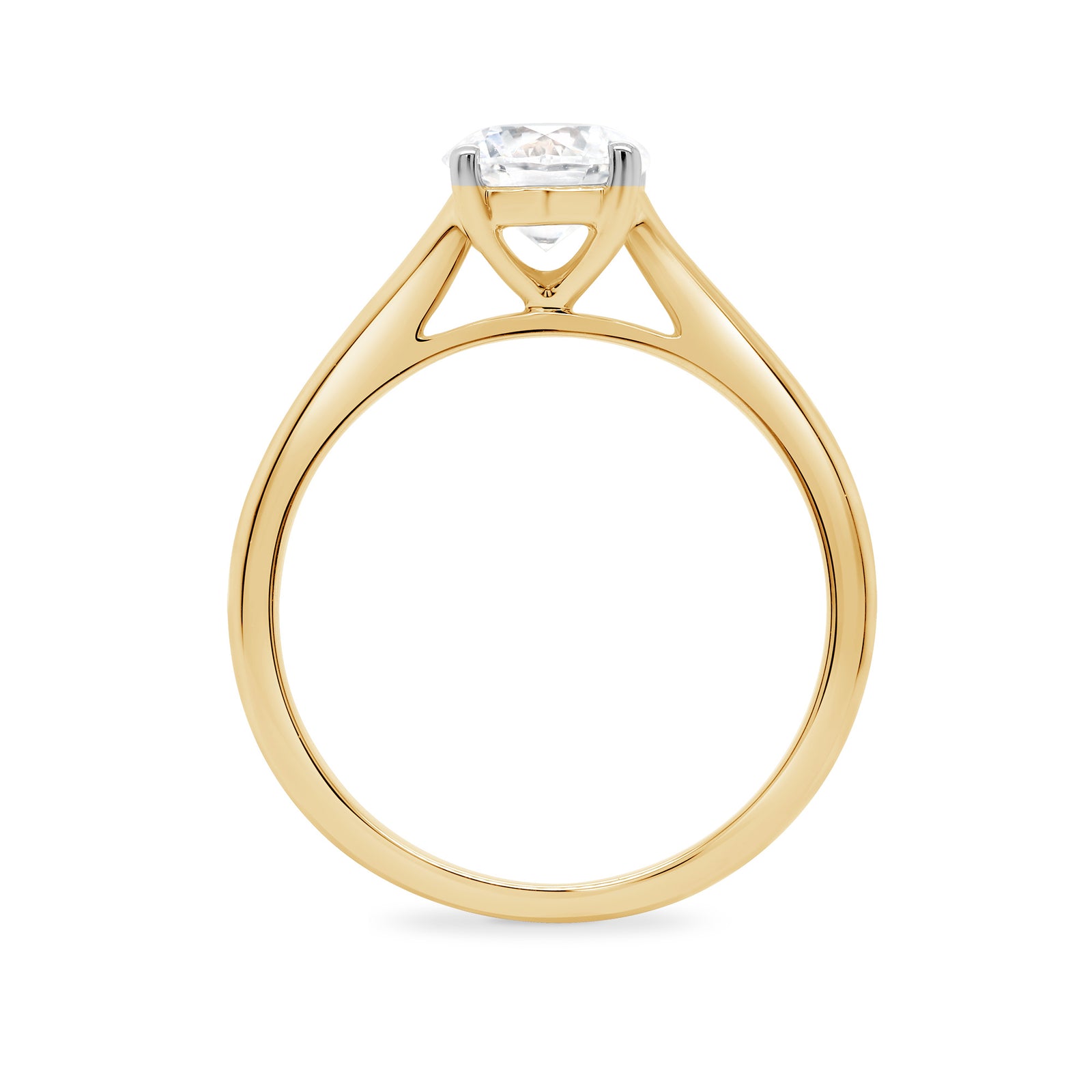9ct gold lab grown E/VS Diamond single stone 4 claw ring 0.75cts LG