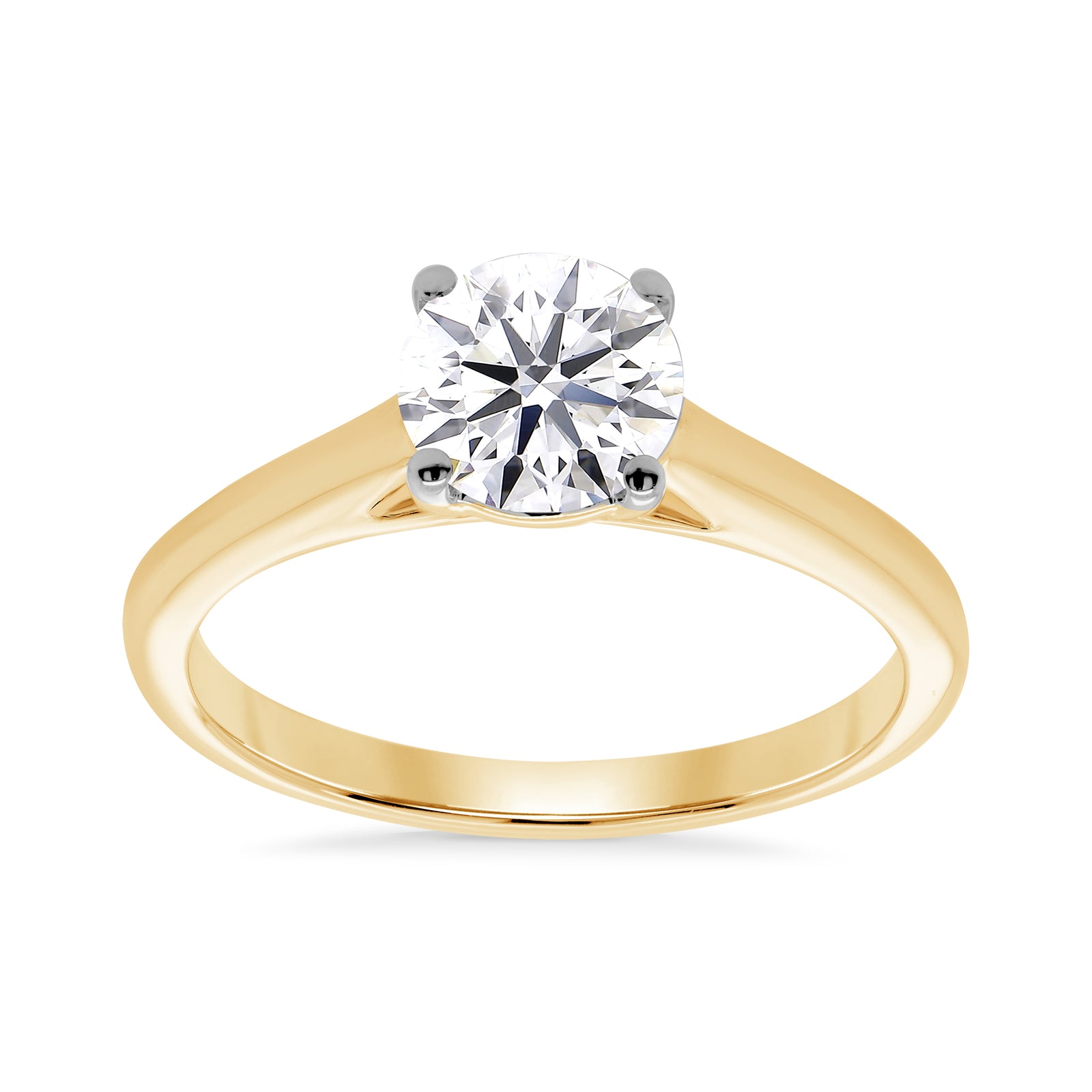 9ct gold lab grown E/VS Diamond single stone 4 claw ring 1.00cts LG