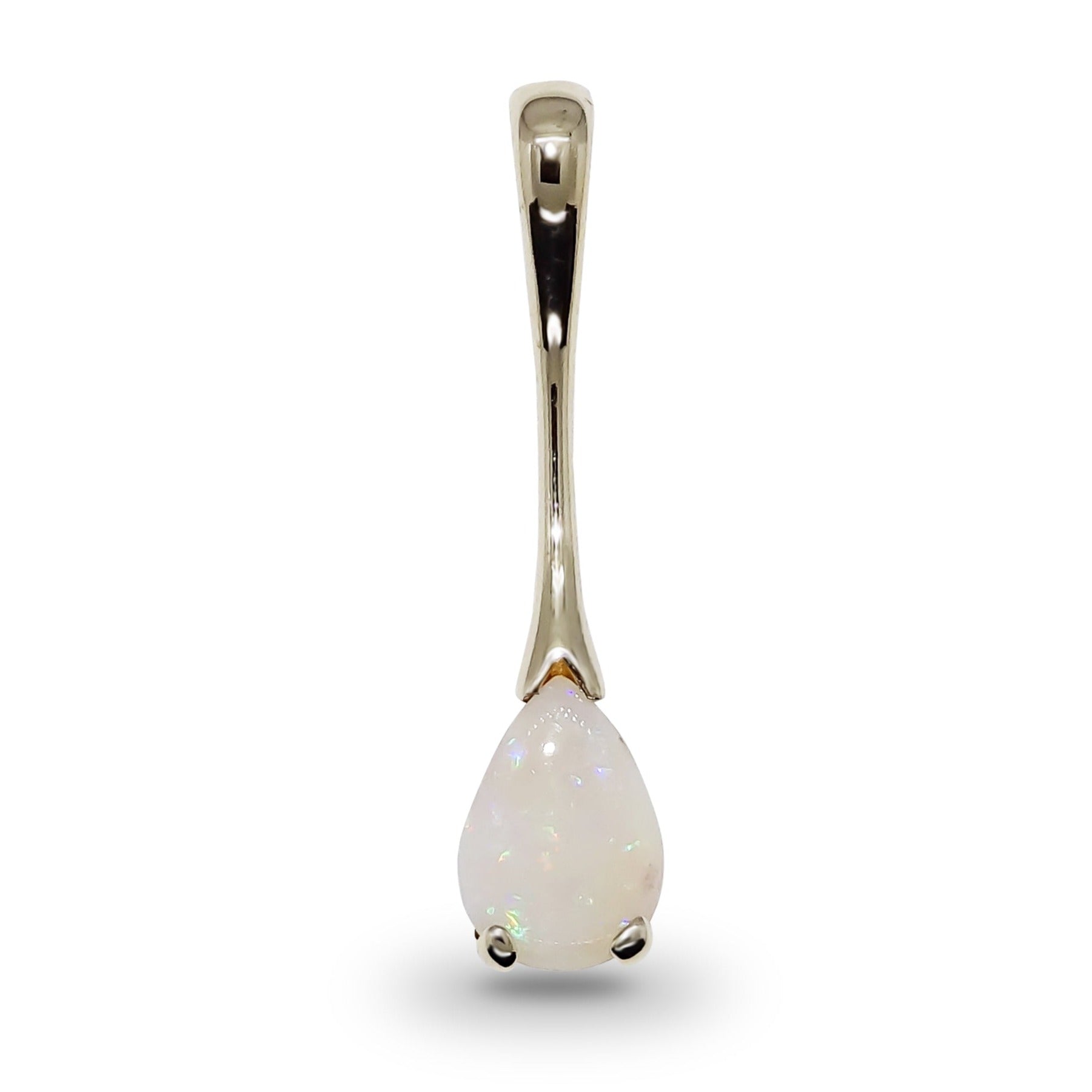 9ct gold 9x6mm pear shape opal long drop pendant