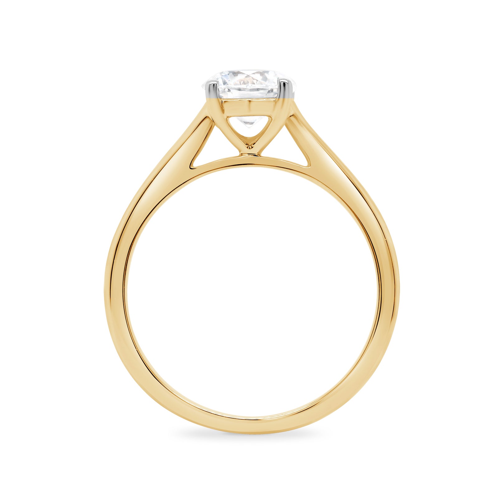 9ct gold lab grown E/VS Diamond single stone 4 claw ring 0.50cts LG