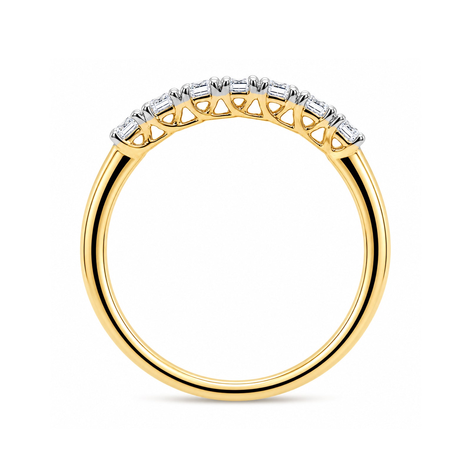 9ct gold 7 stone lab grown E/VS Diamond ring 0.50cts LG