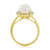 9ct gold 8mm cultured pearl & diamond ring 0.07ct