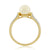 9ct gold 7mm cultured pearl & diamond ring 0.10ct