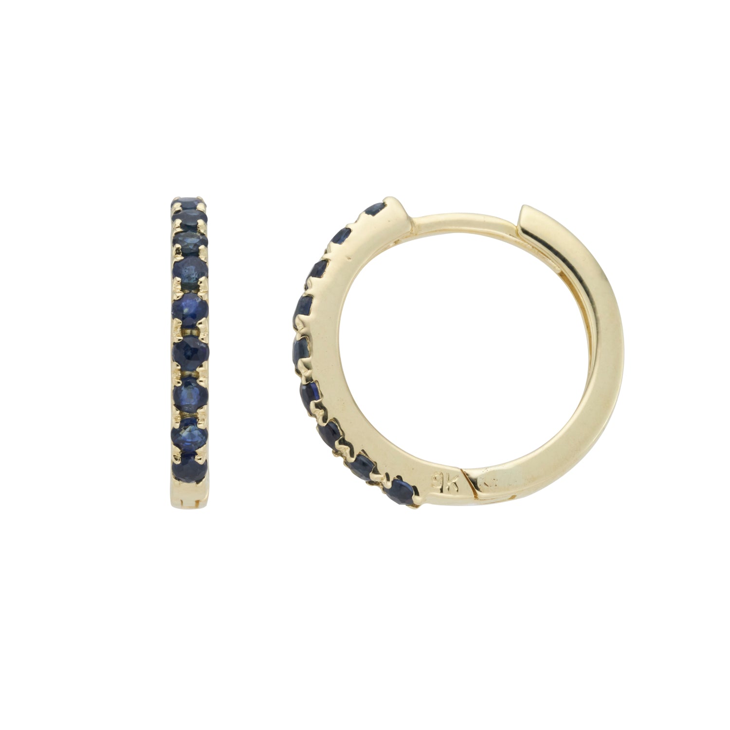 9ct gold sapphire huggy earrings