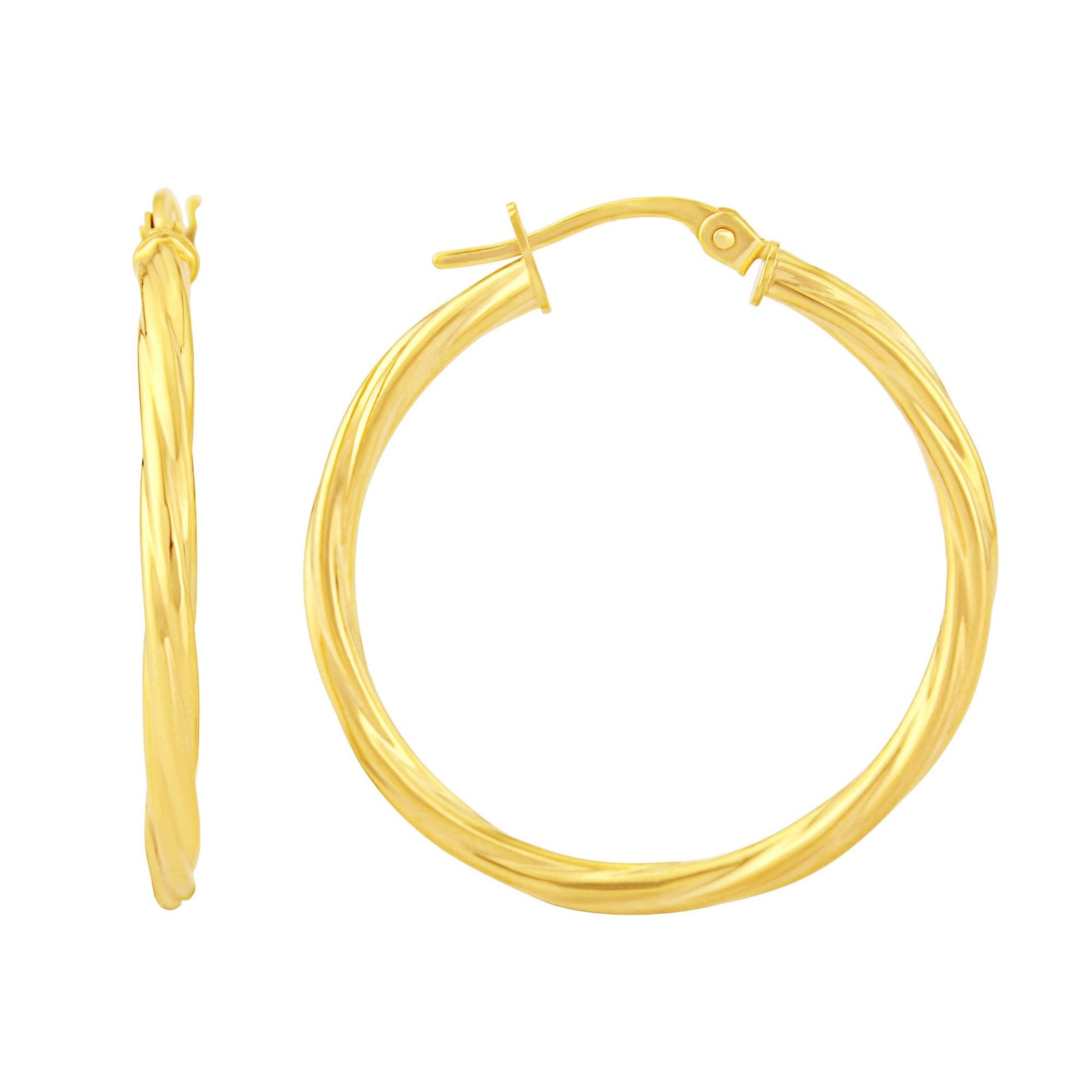 9ct gold 20mm twisted hoop earrings