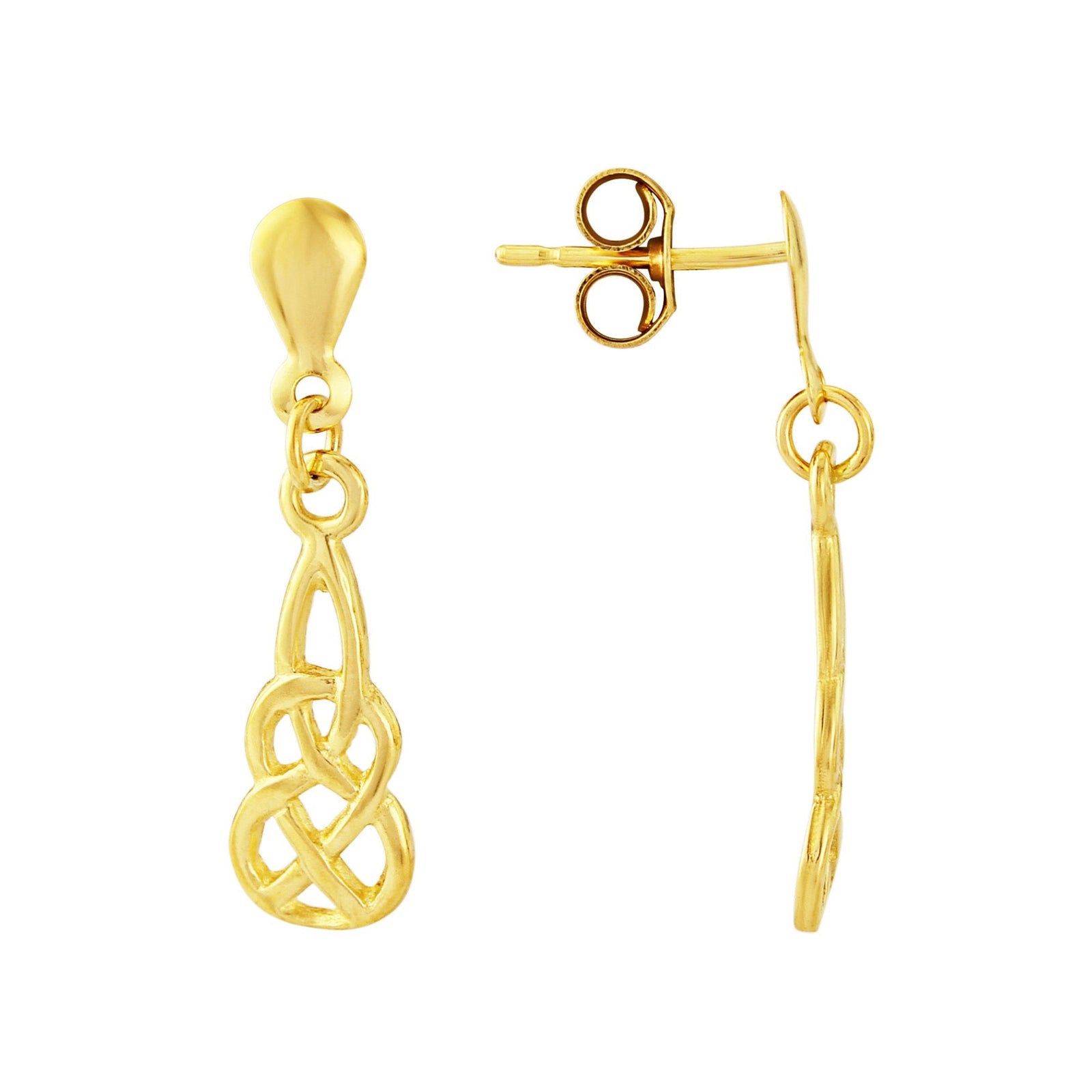 9ct gold celtic drop earrings