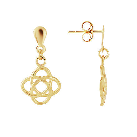 9ct gold celtic drop earrings