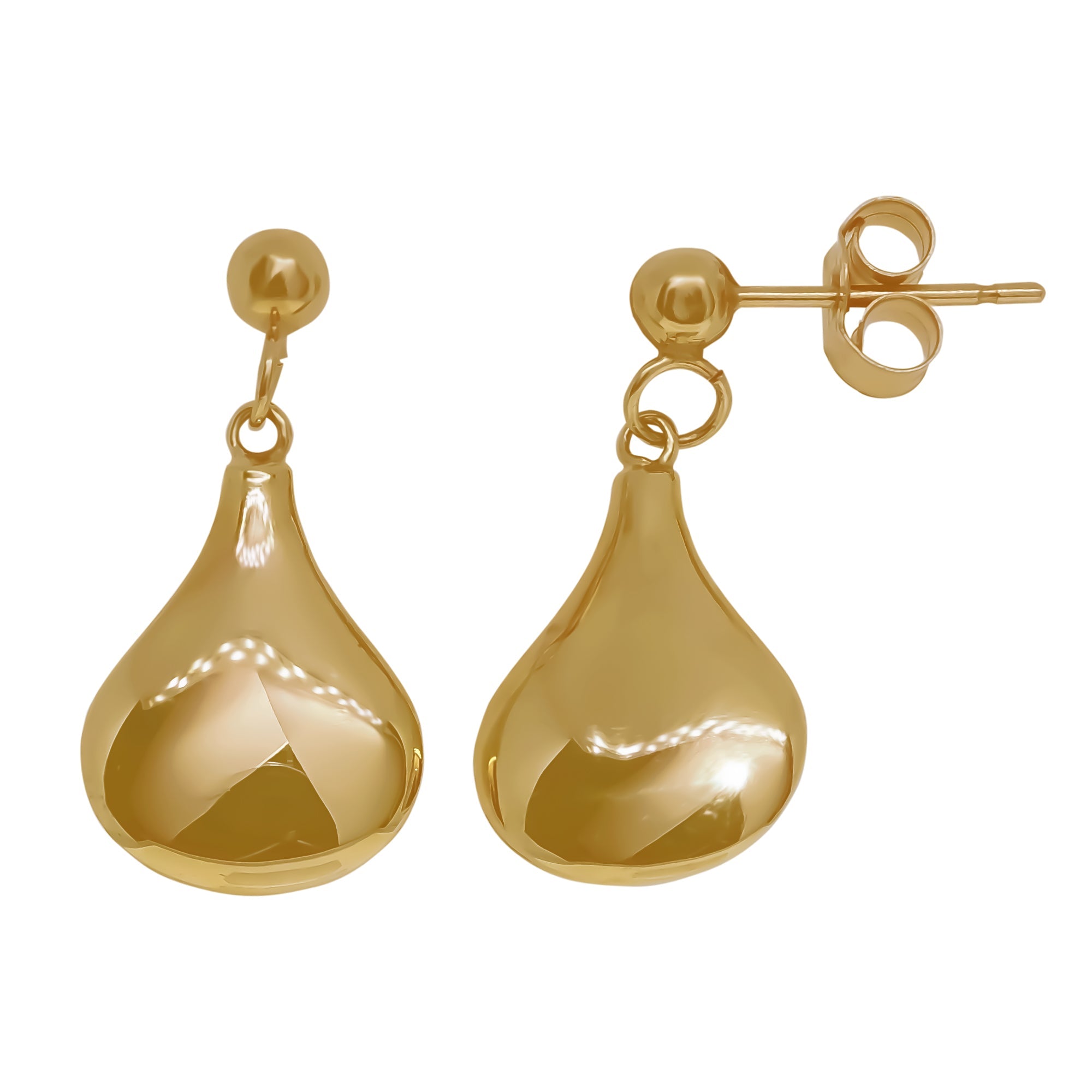 9ct gold bell drop earrings