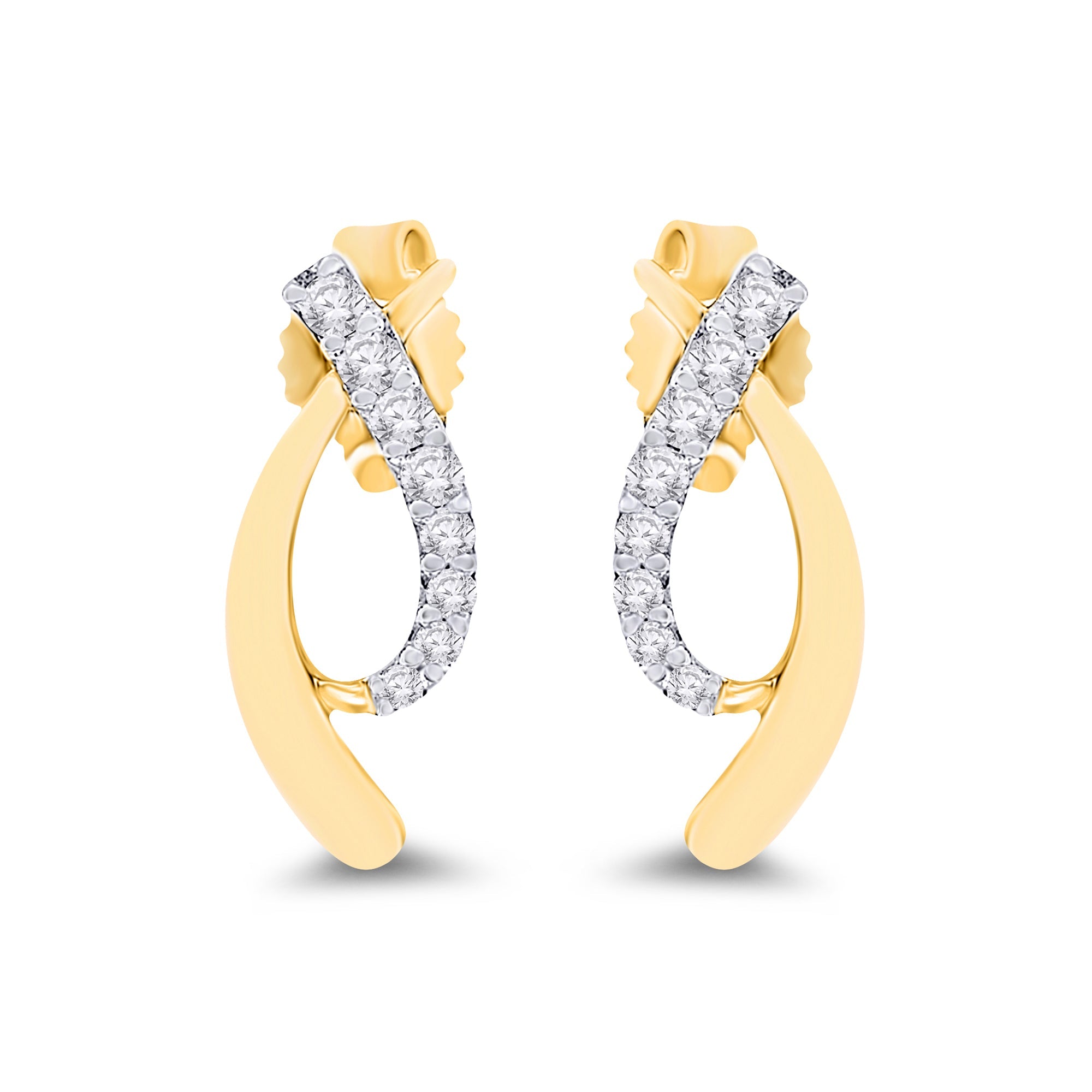 9ct gold diamond set fancy stud earrings 0.08ct