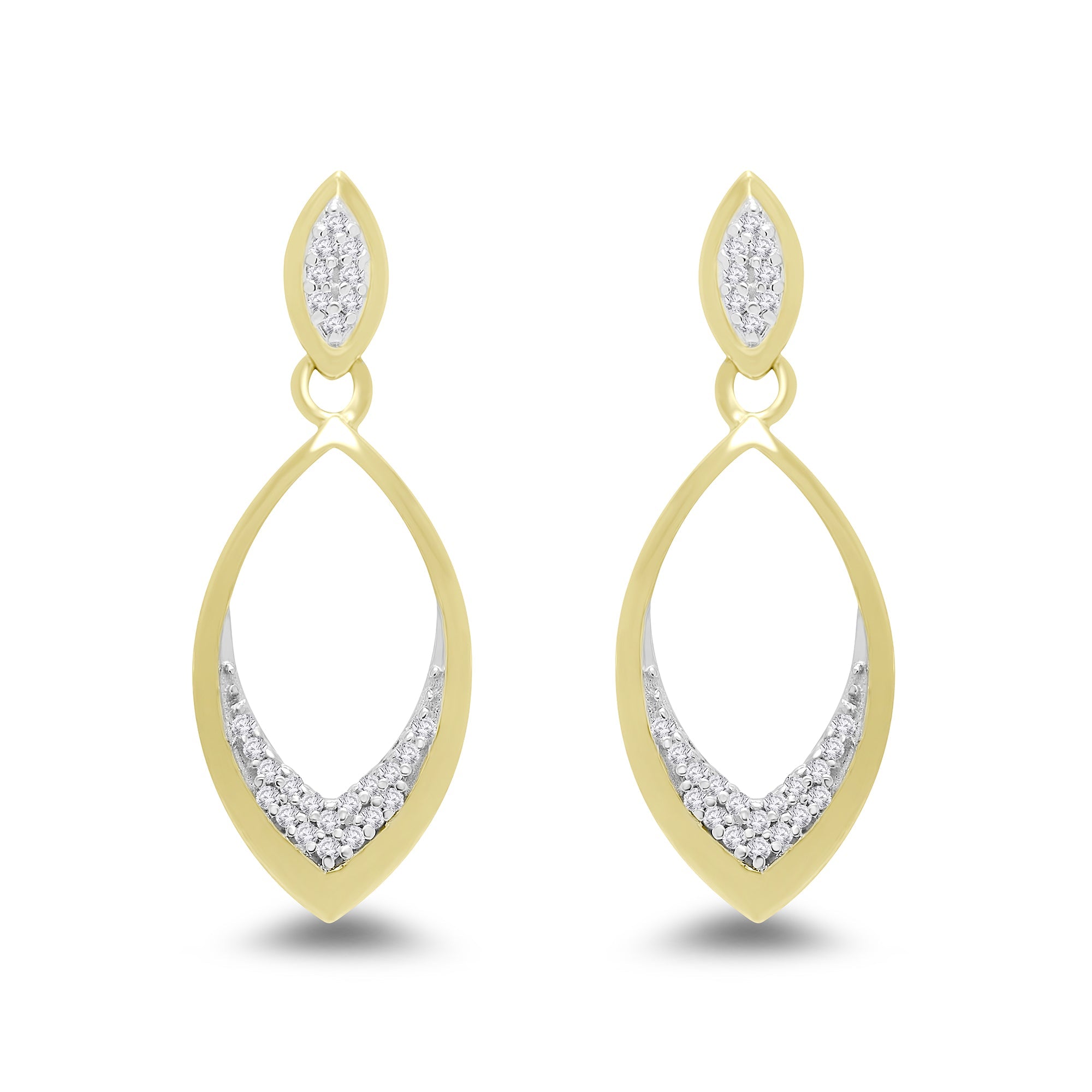 9ct gold diamond set drop earrings 0.08ct