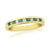 9ct gold emerald & diamond channel set half et ring 0.11ct