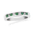 9ct white gold emerald & diamond channel set half et ring 0.14ct