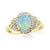 9ct gold 8x6mm oval opal & diamond cluster ring 0.17ct