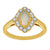 9ct gold 8x4mm marquise shape opal & diamond cluster ring 0.15ct