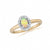 9ct gold 6x4mm oval opal & diamond set cluster ring 0.16ct
