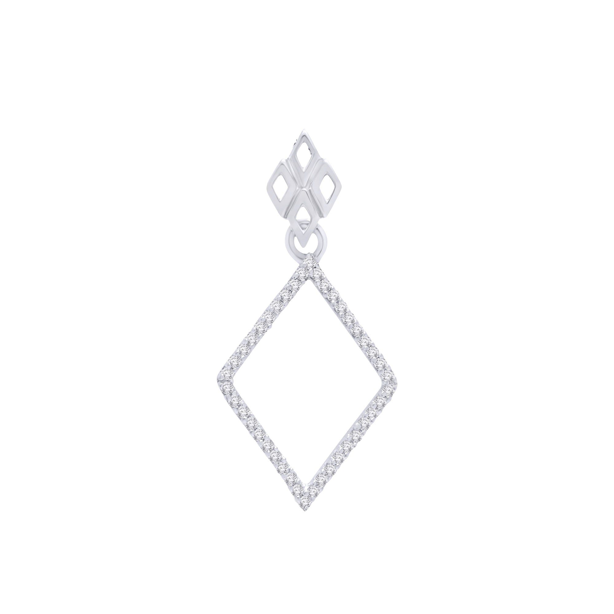 9ct white gold diamond set pendant 0.06ct