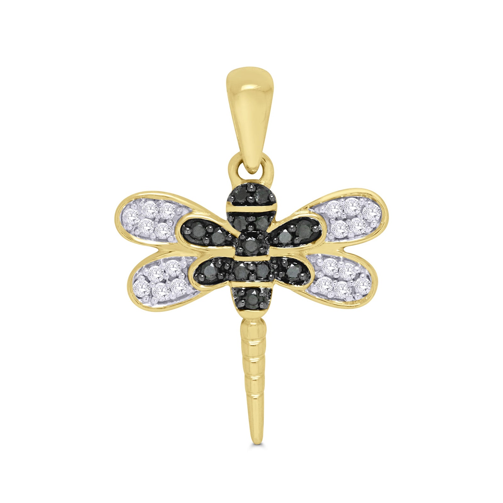 9ct gold diamond set dragonfly pendant 0.15ct