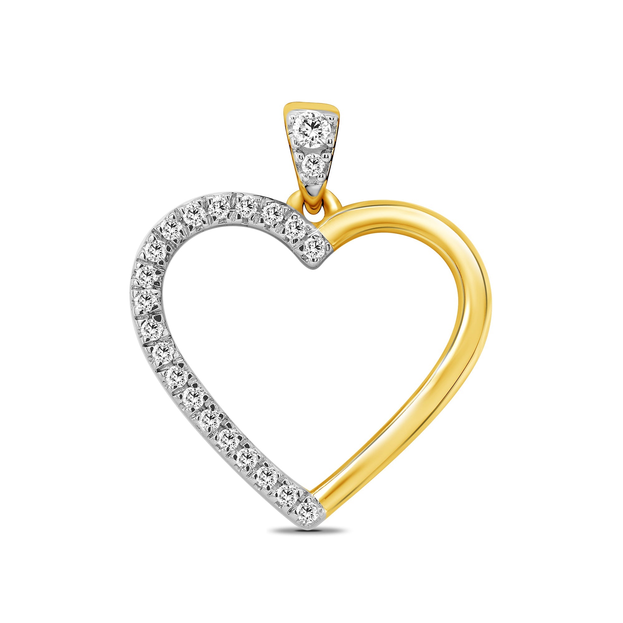 9ct gold diamond set heart shape pendant 0.13ct