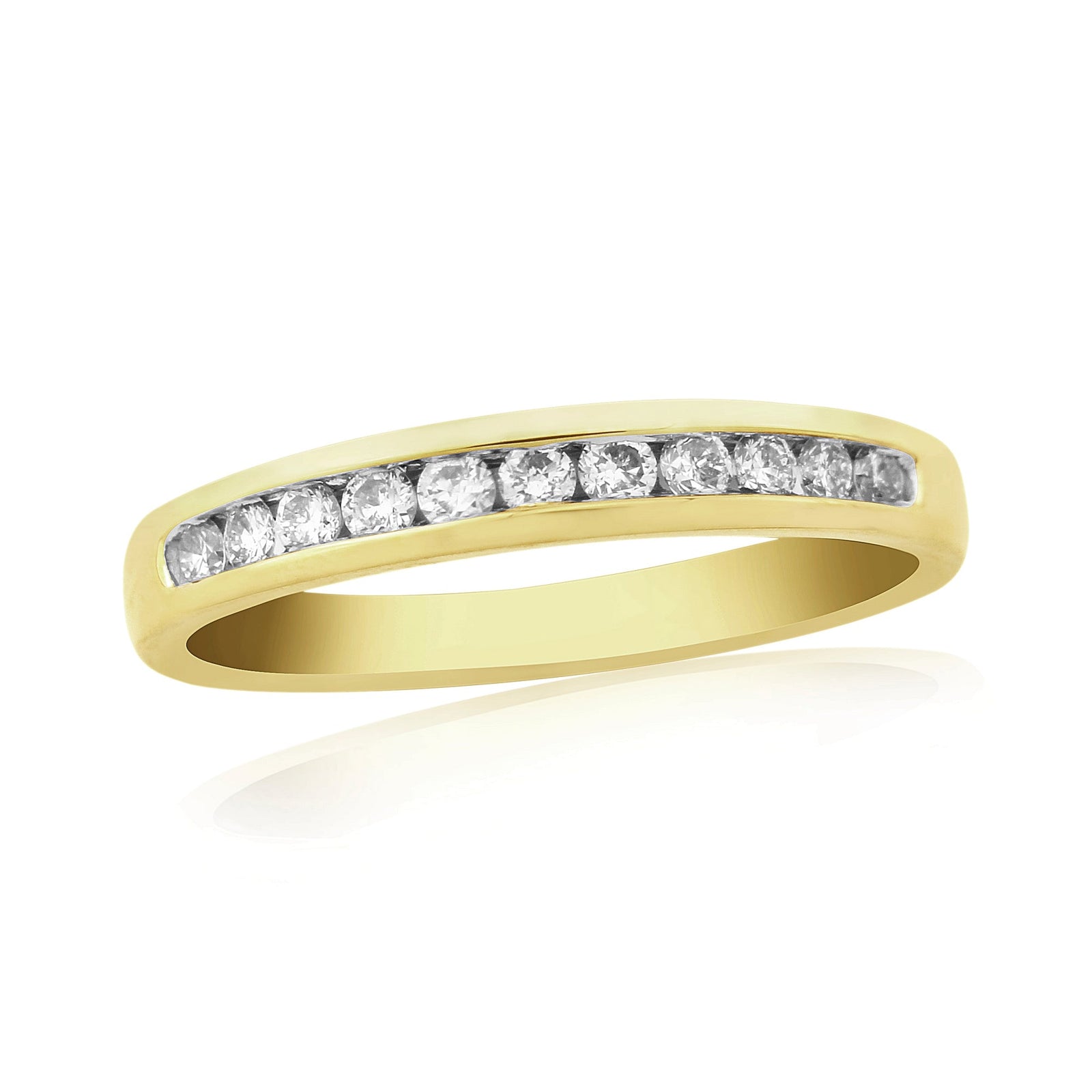 9ct gold channel set diamond half eternity ring 0.25ct