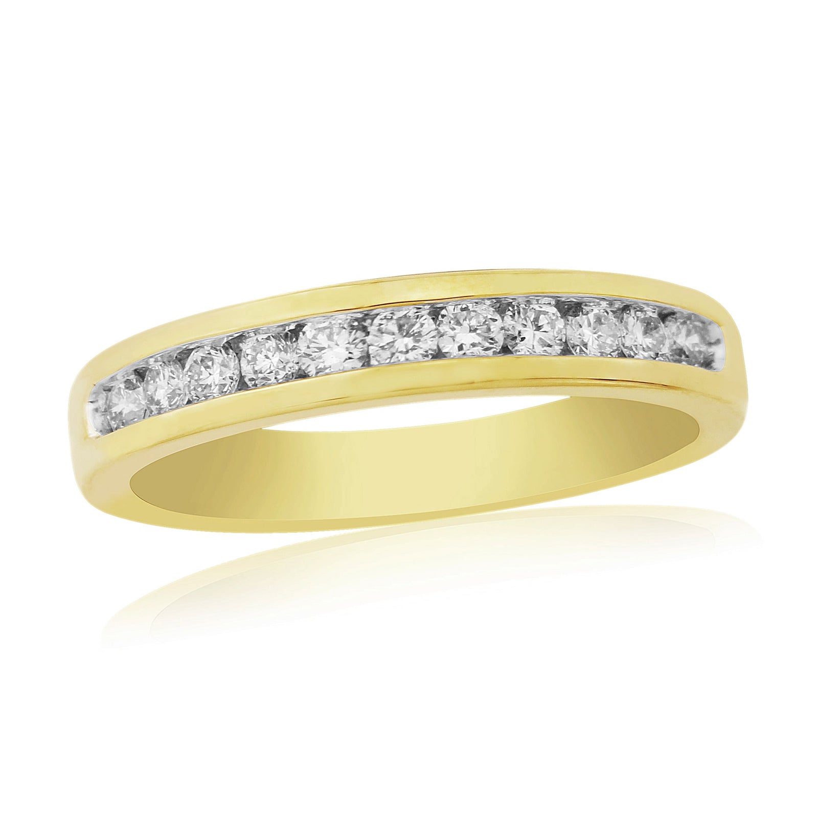 9ct gold channel set diamond half eternity ring 0.33ct