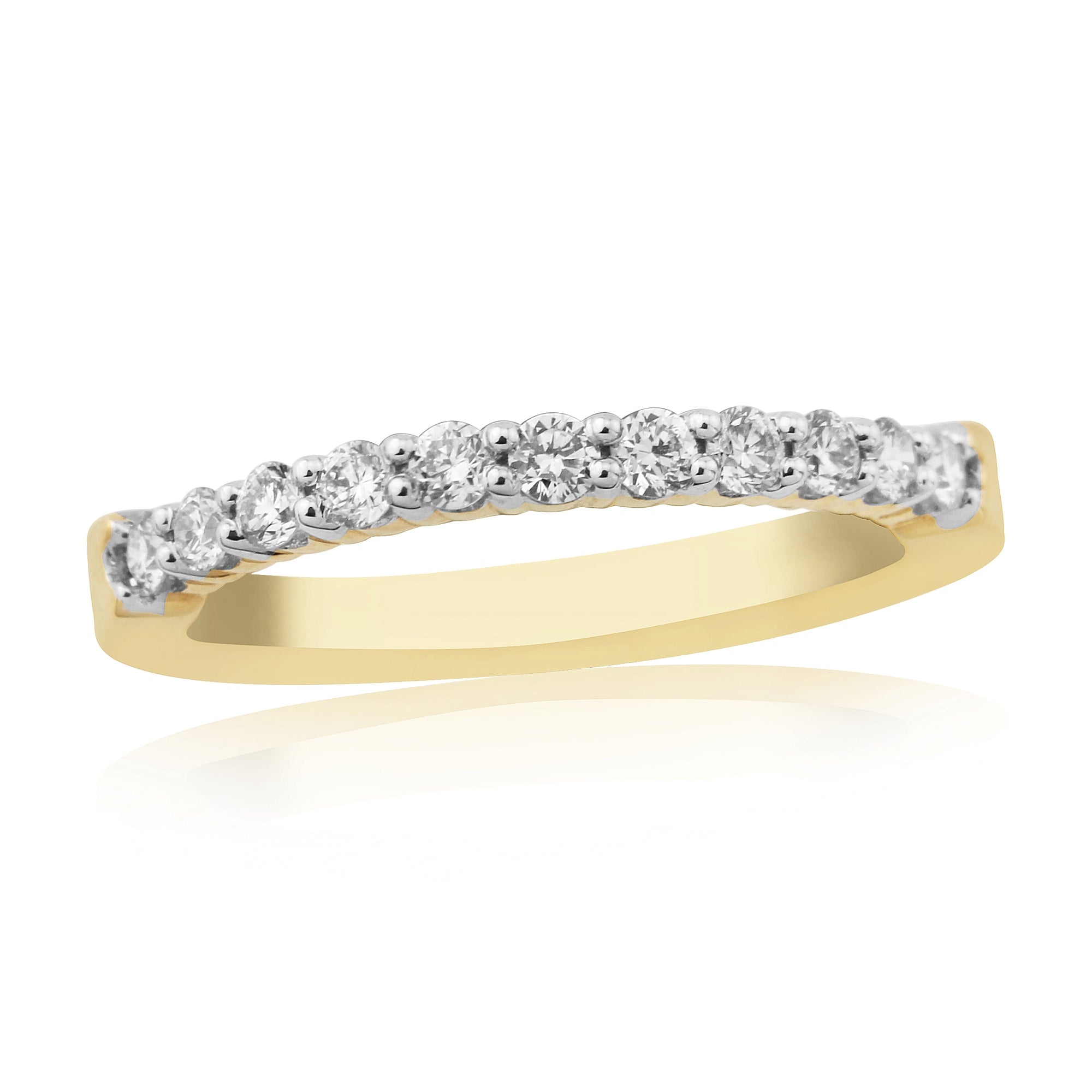 9ct gold claw set diamond half eternity ring 0.33ct
