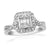 9ct white gold brilliant & baguette cut diamond cluster ring 0.62ct