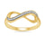 9ct gold diamond set infinity ring 0.07ct
